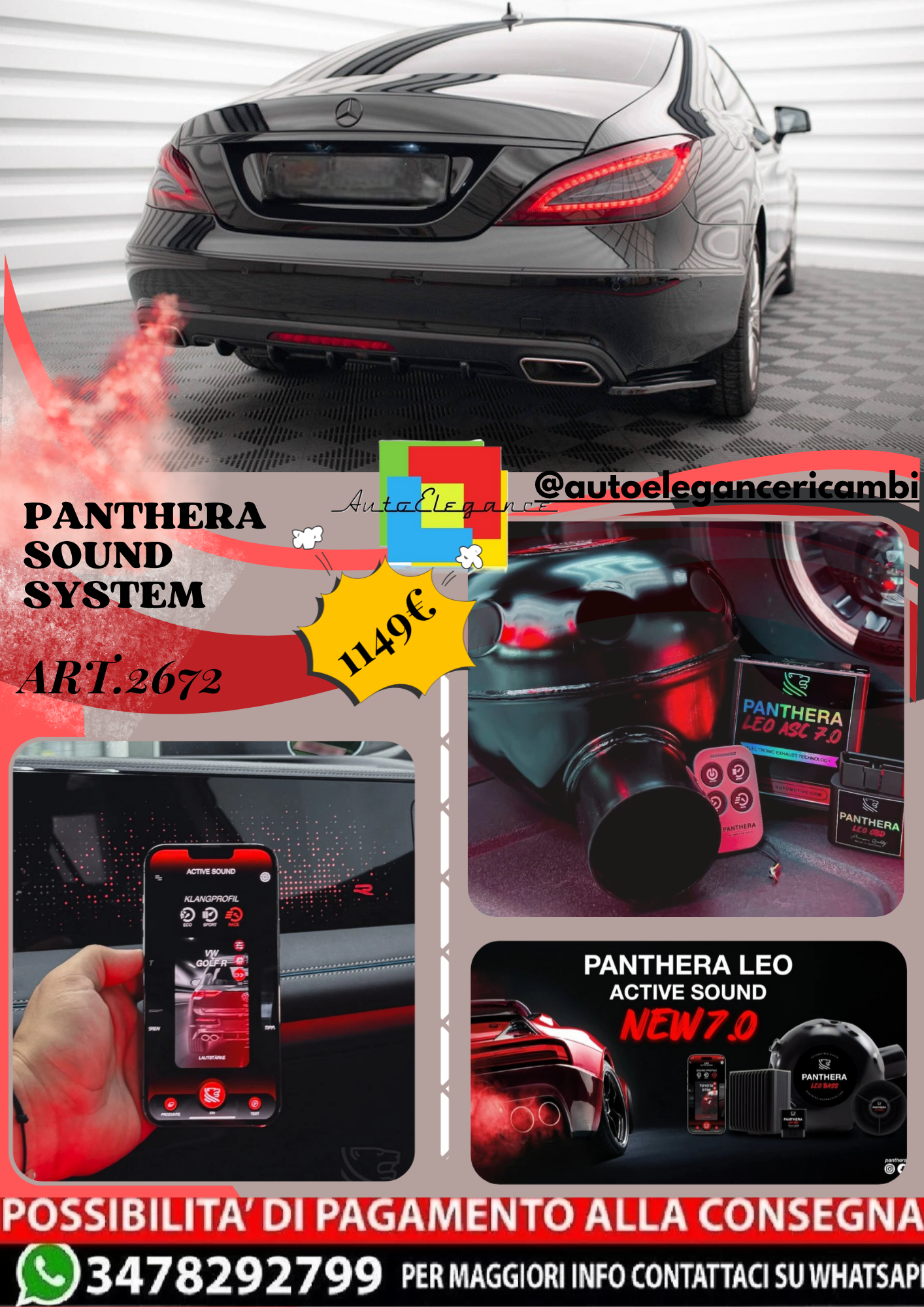 🔥ART.2672 PANTHERA SOUND SYSTEM ADATTO PER MERCEDES-BENZ CLS C218🔥