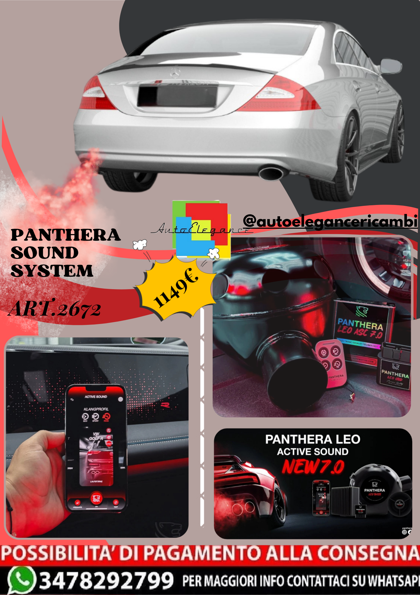 🔥ART.2672 PANTHERA SOUND SYSTEM ADATTO PER MERCEDES-BENZ CLS C219🔥