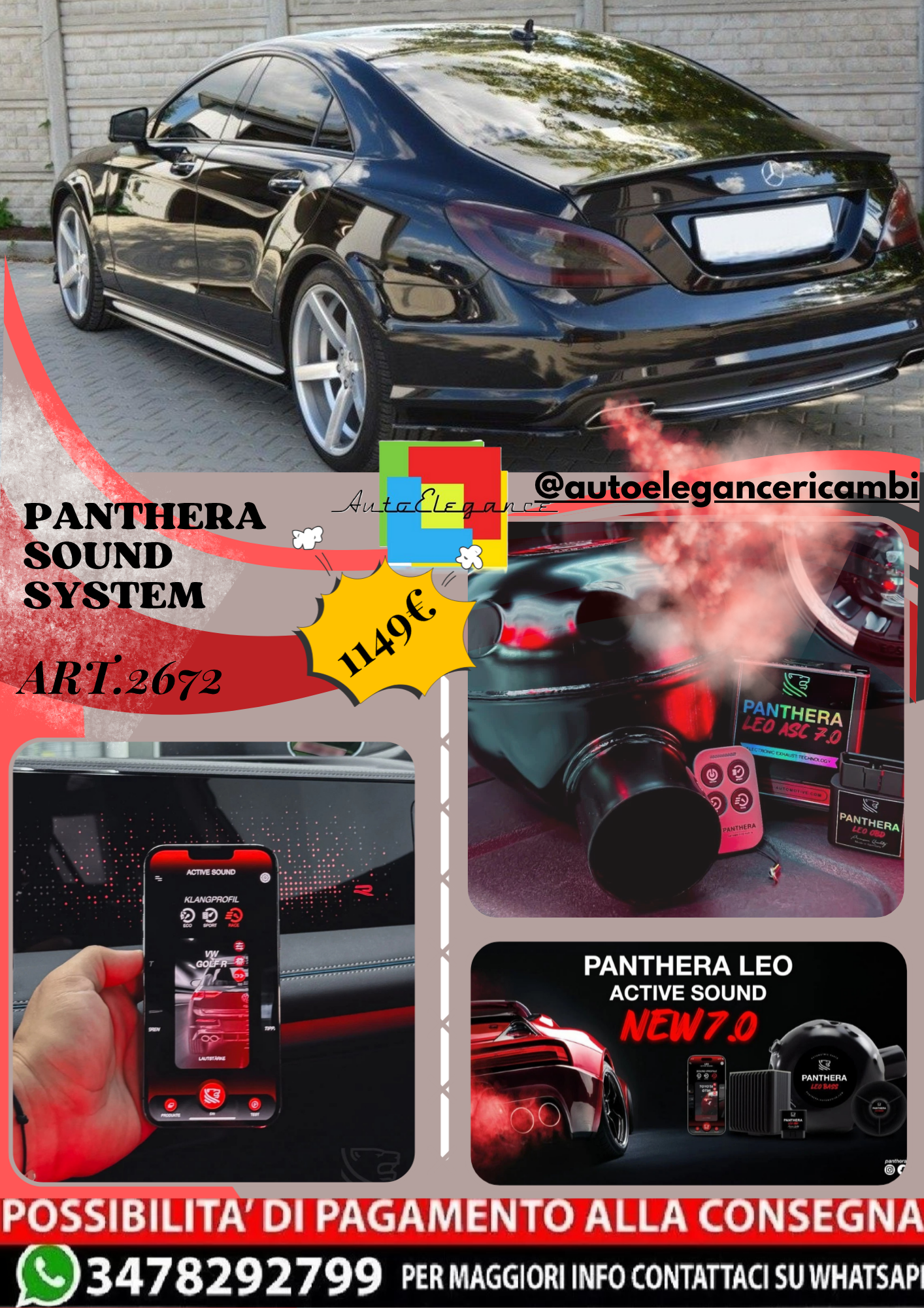 🔥ART.2672 PANTHERA SOUND SYSTEM ADATTO PER MERCEDES-BENZ CLS C218 AMG LINE🔥