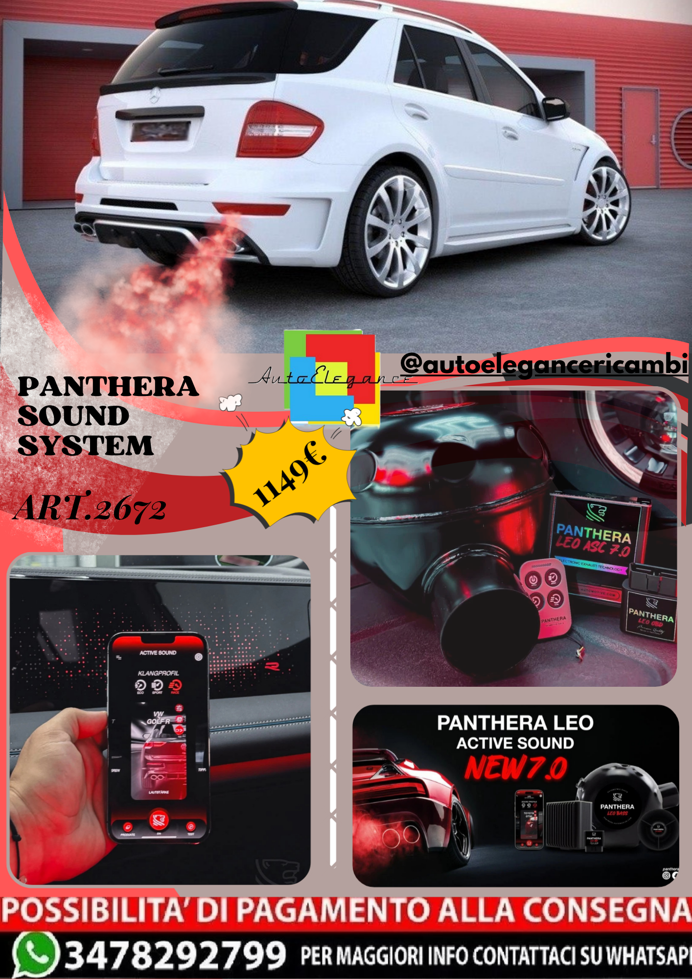 ⭐ART.2672 PANTHERA SOUND SYSTEM ADATTO PER MERCEDES-BENZ ML W164 FACELIFT⭐
