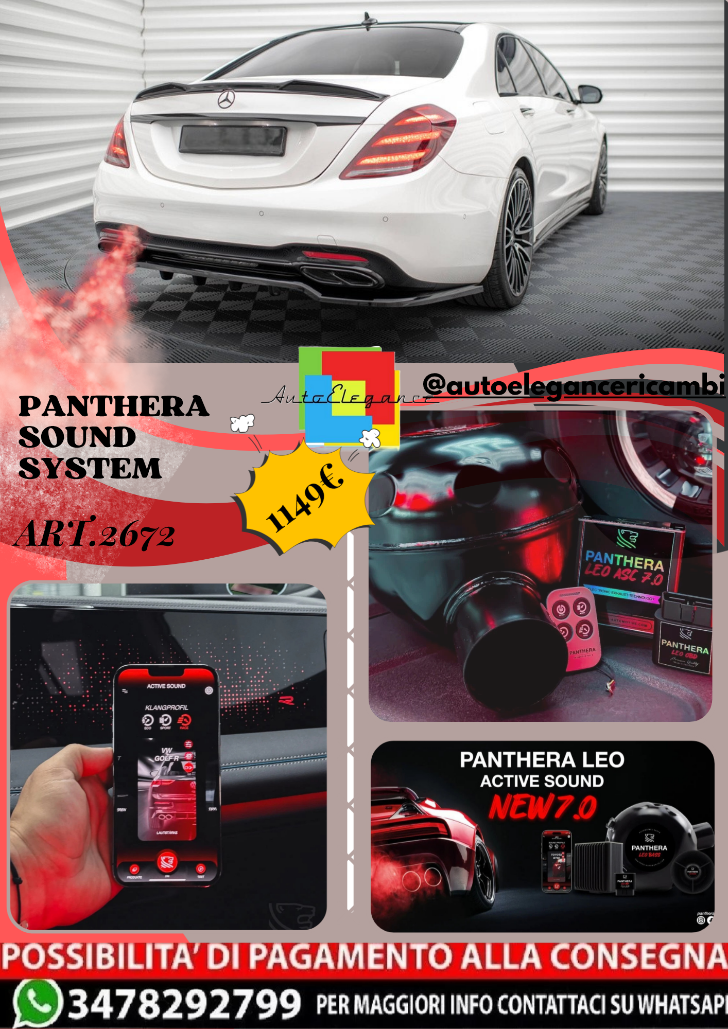 ⭐ART.2672 PANTHERA SOUND SYSTEM ADATTO PER MERCEDES-BENZ S AMG-LINE W222⭐