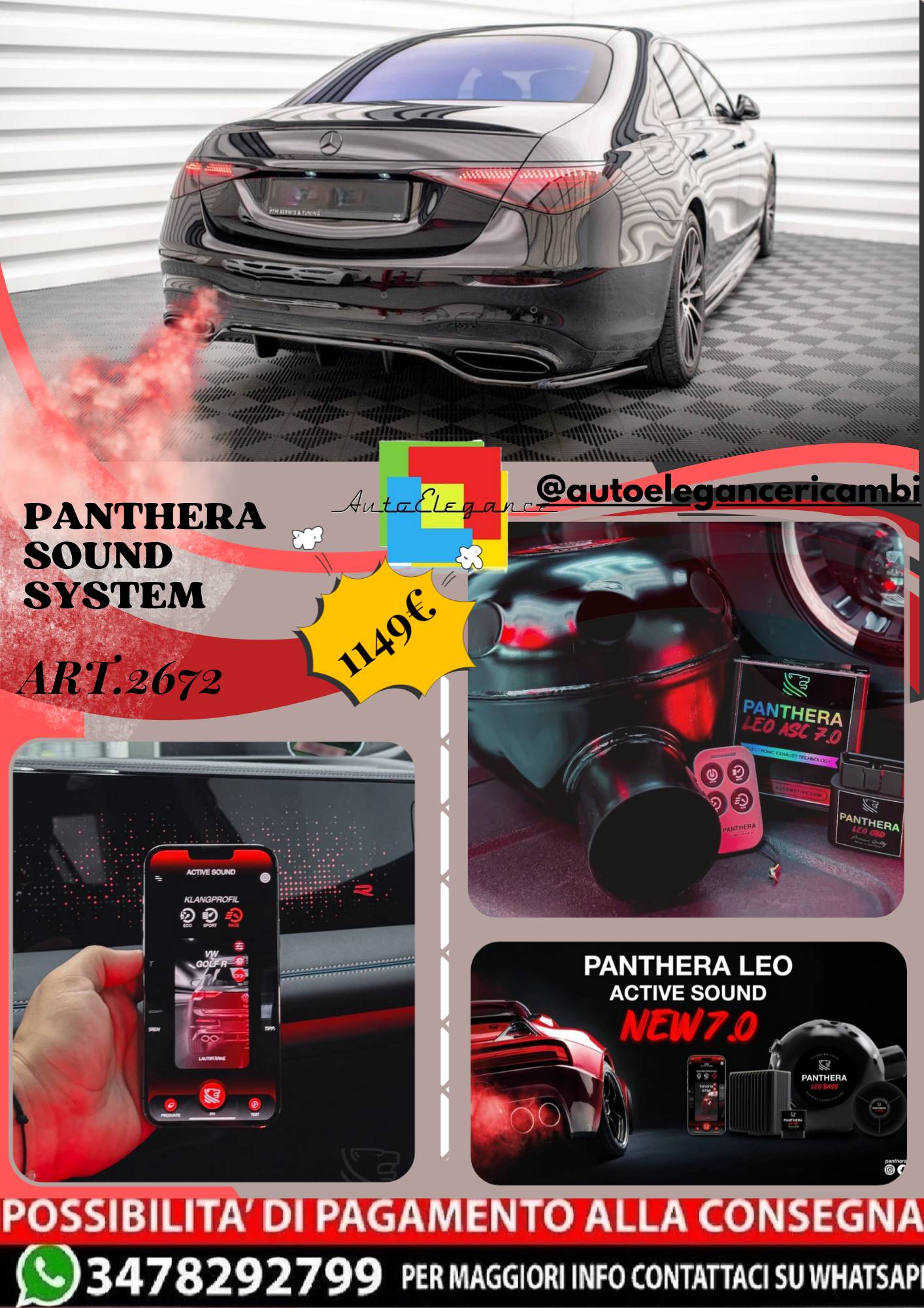 ⭐ART.2672 PANTHERA SOUND SYSTEM ADATTO PER MERCEDES-BENZ S AMG-LINE W223⭐