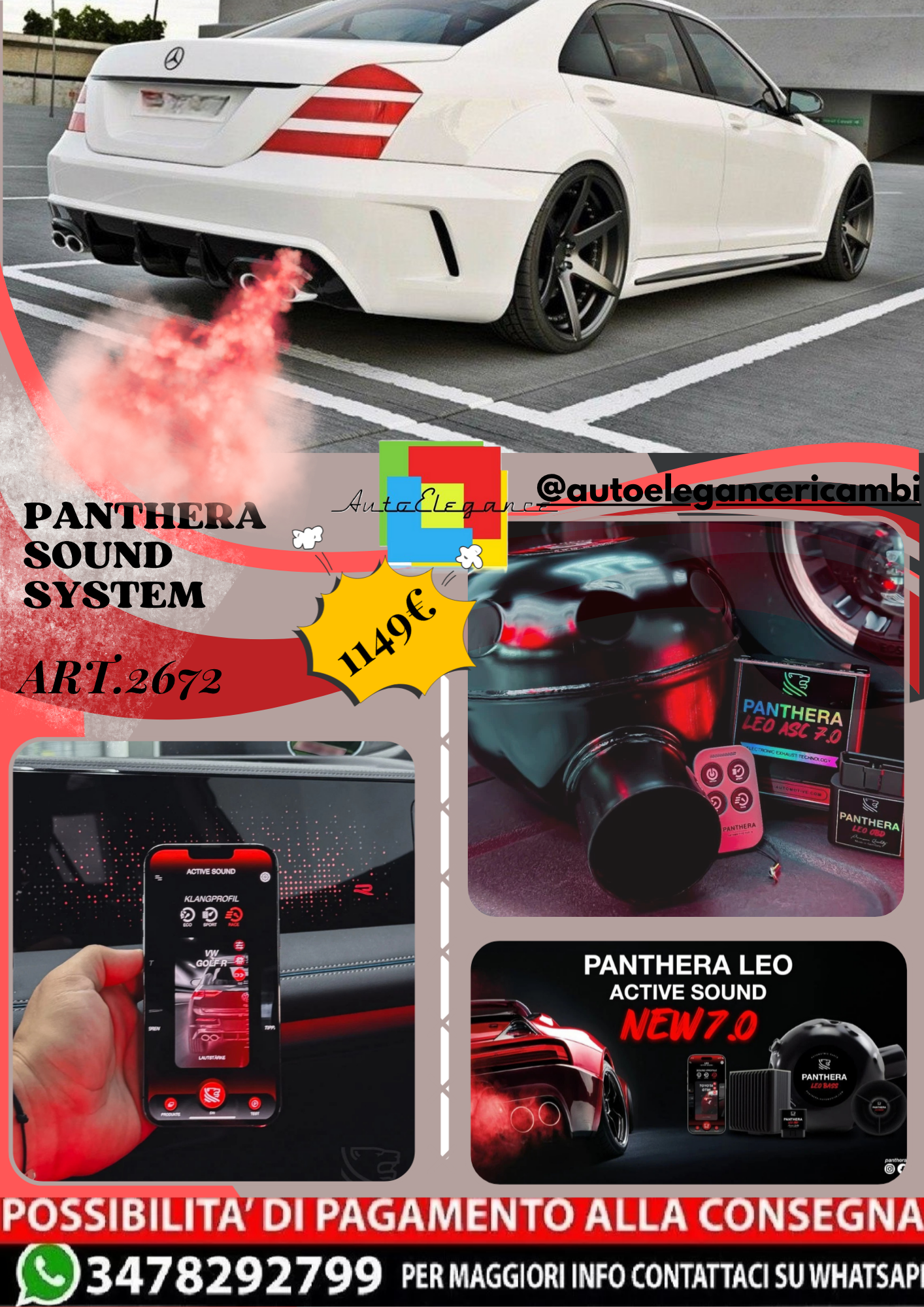 ⭐ART.2672 PANTHERA SOUND SYSTEM ADATTO PER MERCEDES-BENZ S-CLASS W221 / W221 ⭐