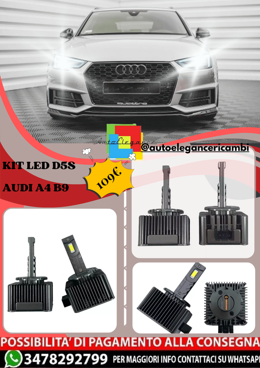 🔥KIT LED D5S 6000K Anabbaglianti per AUDI A4 B9 | Bianco CANBUS🔥