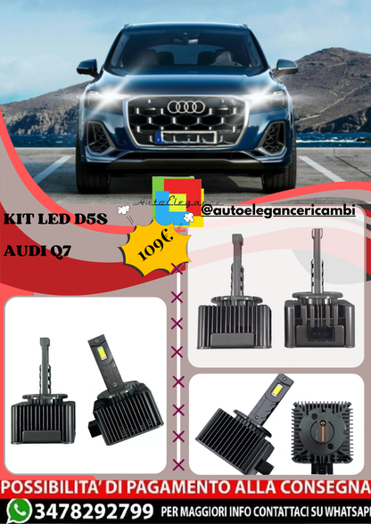 🔥KIT LED D5S 6000K Anabbaglianti per  Audi Q7 | Bianco CANBUS🔥