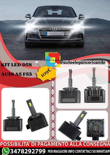 🔥KIT LED D5S 6000K Anabbaglianti per  AUDI A5 F53 | Bianco CANBUS🔥
