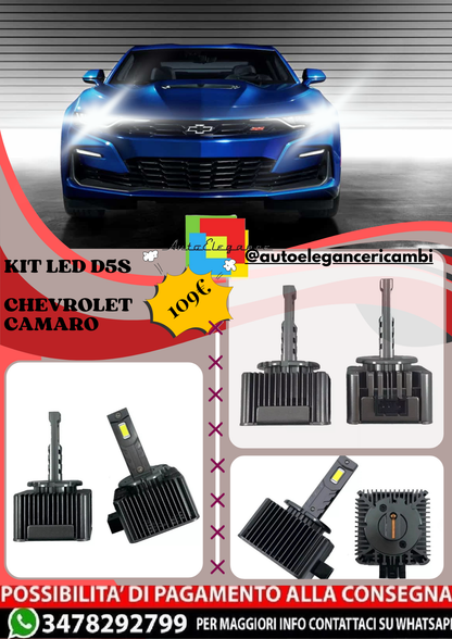 🔥KIT LED D5S 6000K Anabbaglianti per CHEVROLET CAMARO | Bianco CANBUS🔥 (Copia)