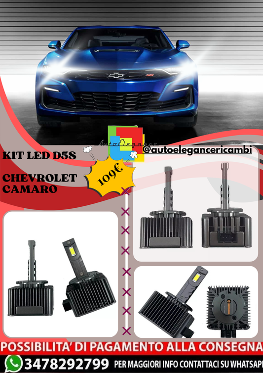 🔥KIT LED D5S 6000K Anabbaglianti per CHEVROLET CAMARO | Bianco CANBUS🔥 (Copia)