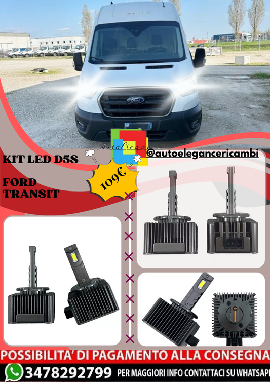 🔥KIT LED D5S 6000K Anabbaglianti per Ford	Transit V363 Bus | Bianco CANBUS🔥