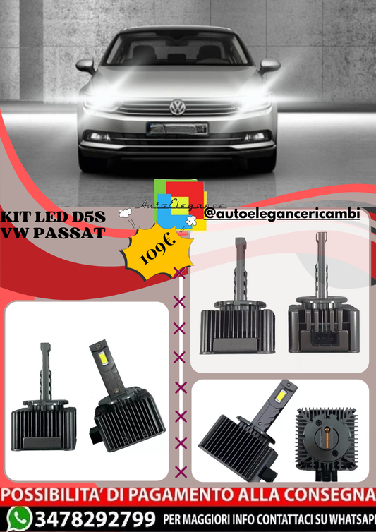 🔥KIT LED D5S 6000K Anabbaglianti per VW Passat| Bianco CANBUS🔥