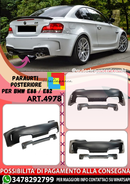 💫ART.4978 Paraurti Posteriore per BMW E88 / E82 Look M1 2007-2011💫
