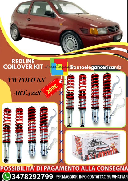 🎀Art.4228 Kit assetto sportivo Redline adatto per VW Polo 6N - 1994🎀