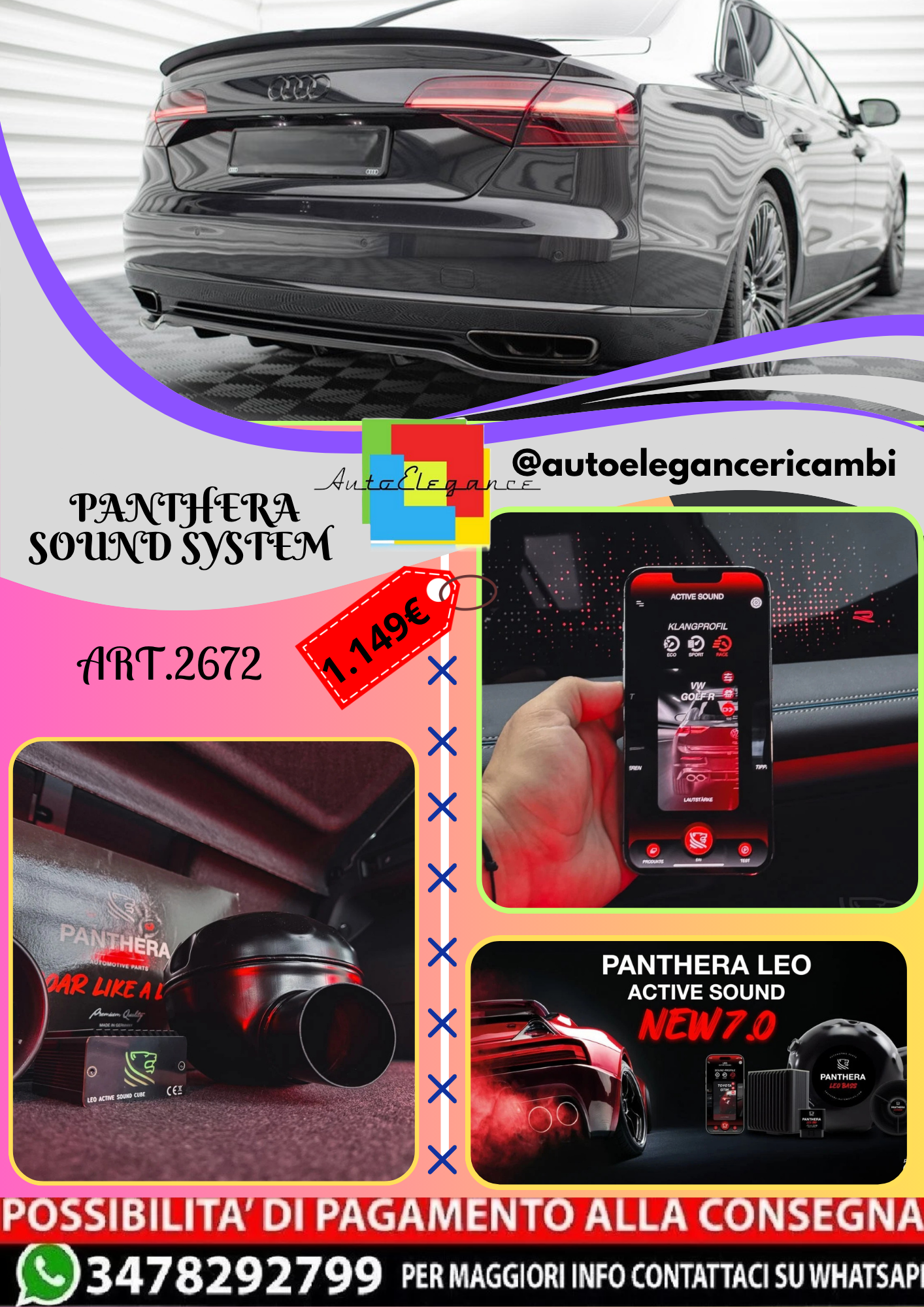 🔥ART.2672 PANTHERA SOUND SYSTEM ADATTO PER  BMW 5 TOURING🔥