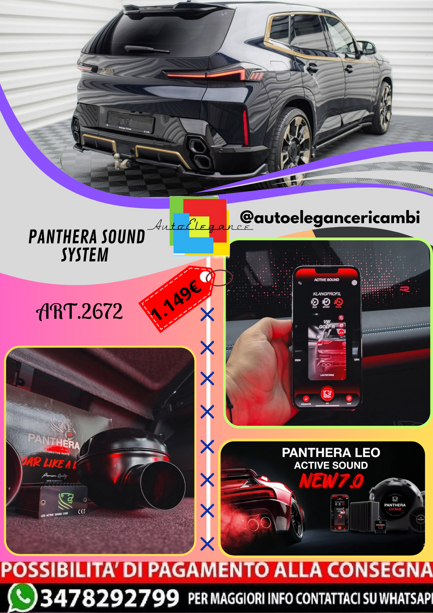 🔥ART.2672 PANTHERA SOUND SYSTEM ADATTO PER  BMW XM🔥