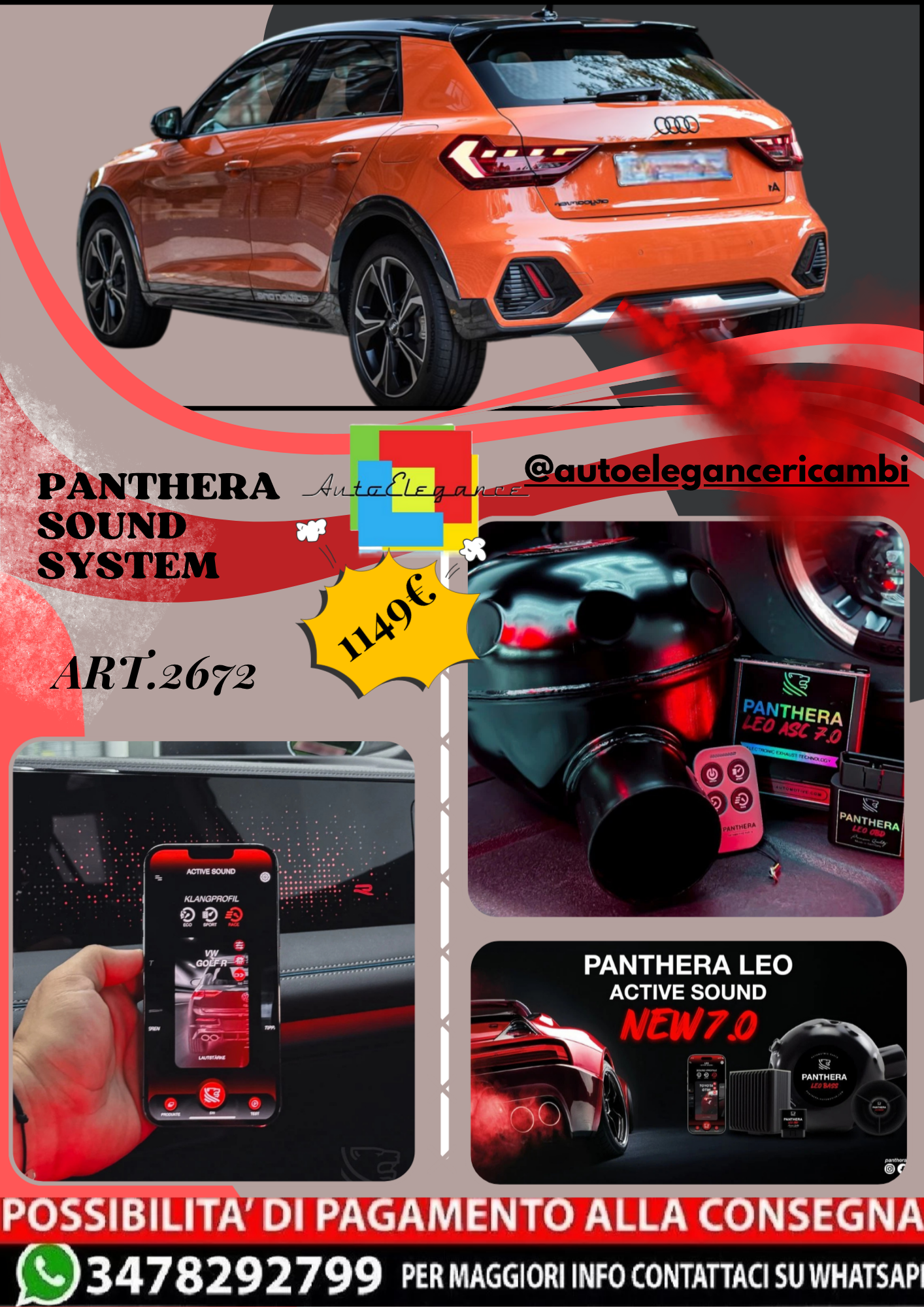 🎀ART.2672 PANTHERA SOUND SYSTEM ADATTO PER  Audi A1 Citycarver (2020)🎀