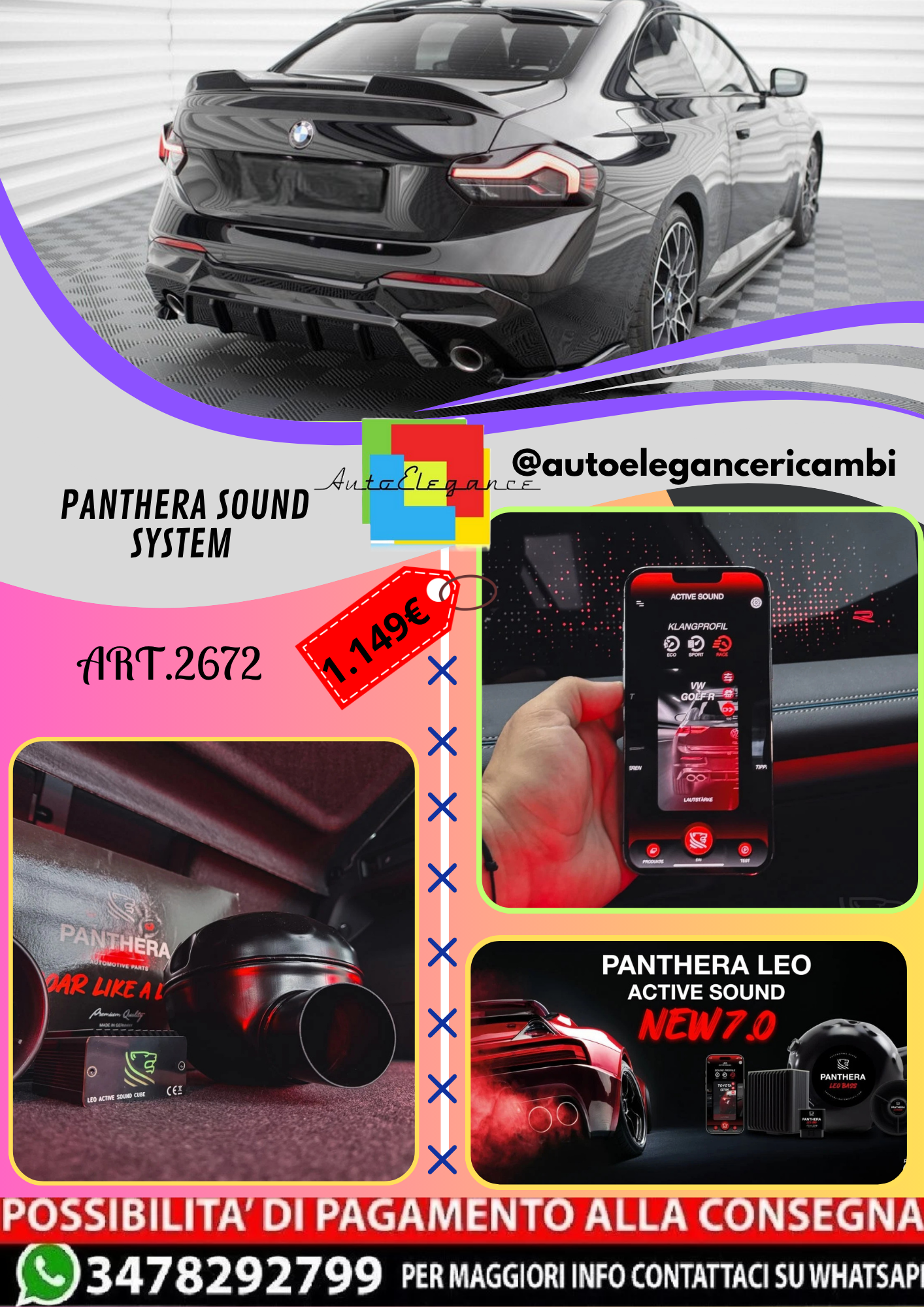 🔥ART.2672 PANTHERA SOUND SYSTEM ADATTO PER BMW 2 G42🔥
