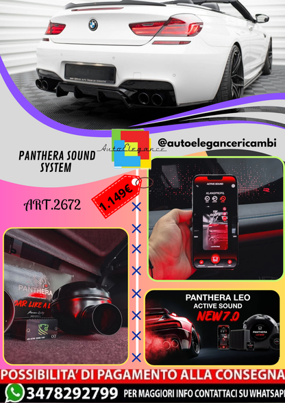 🔥ART.2672 PANTHERA SOUND SYSTEM ADATTO PER BMW M6 / 6 M-PACK CABRIOLET🔥