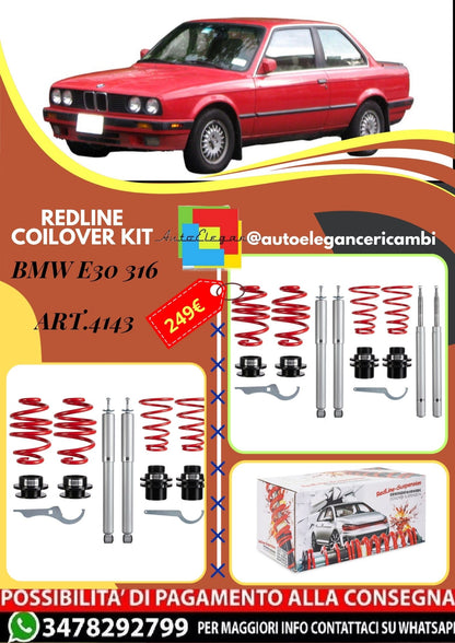 🎀Art.4143 Kit coilover sportivo Redline adatto per BMW E30 316🎀