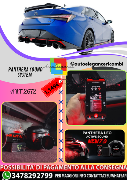 🔥ART.2672 PANTHERA SOUND SYSTEM ADATTO PER HYUNDAI ELANTRA N Mk7🔥