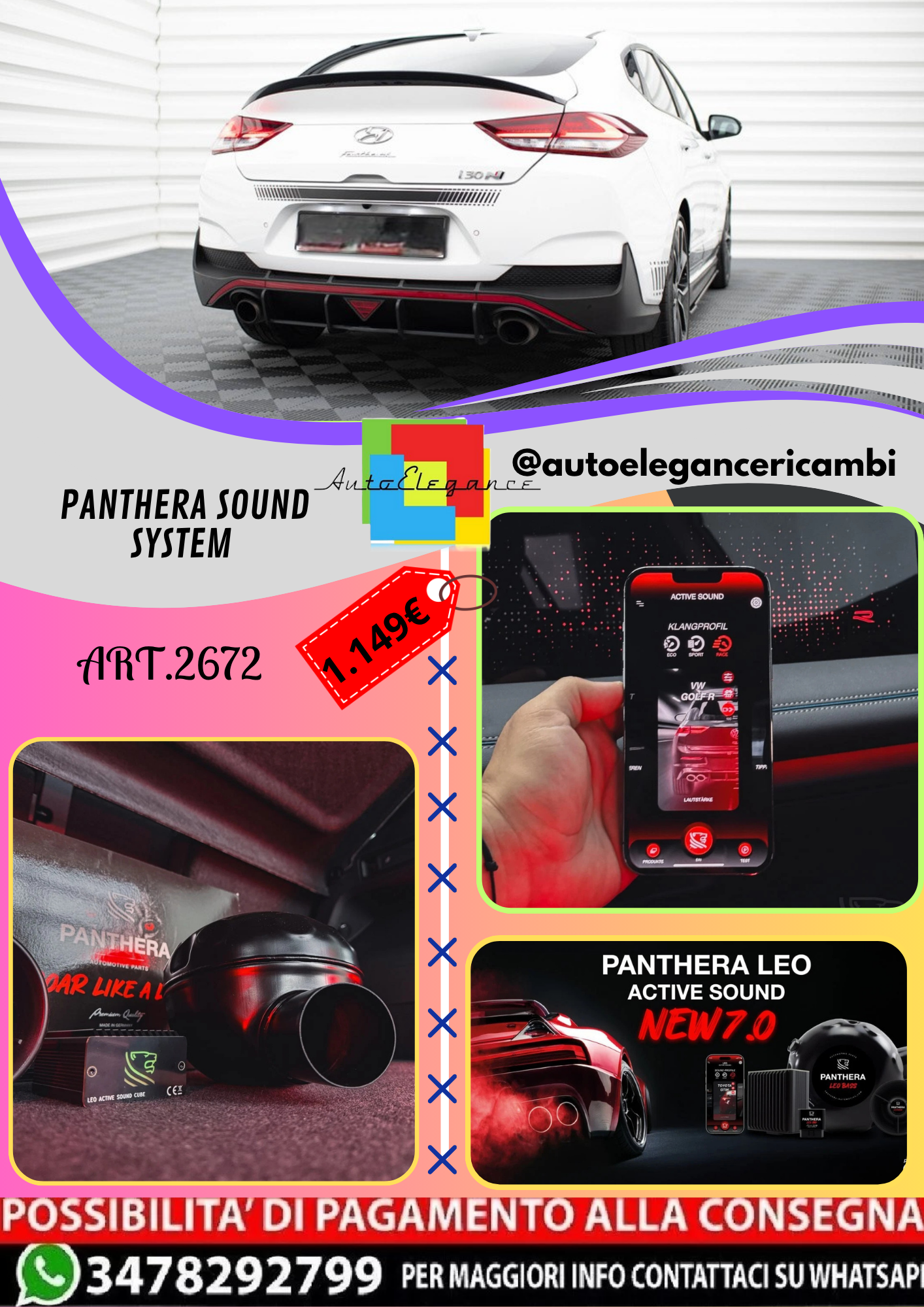 🔥ART.2672 PANTHERA SOUND SYSTEM ADATTO PER HYUNDAI I30🔥