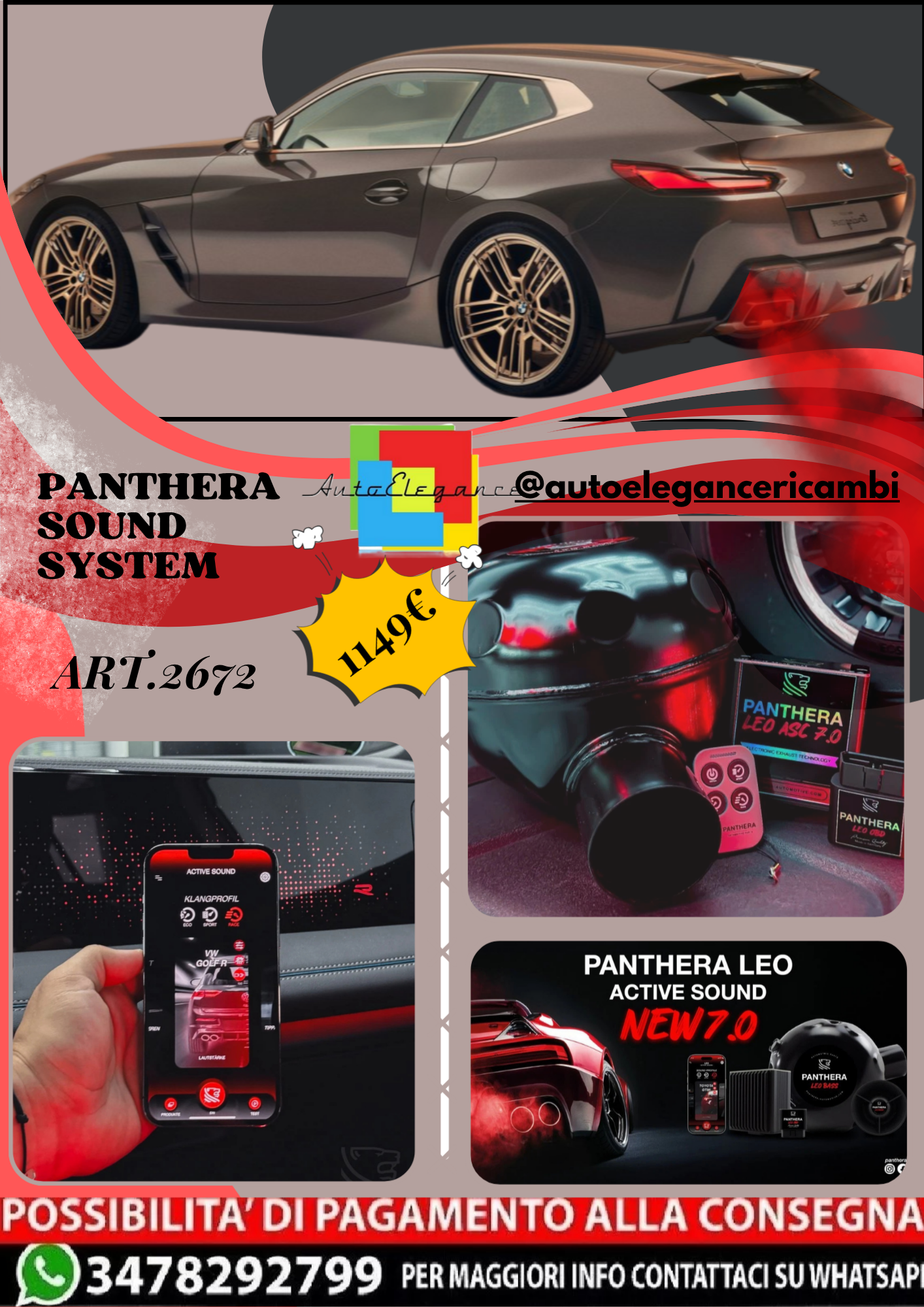 🎀ART.2672 PANTHERA SOUND SYSTEM ADATTO BMW Touring Coupé Concept (2023)🎀