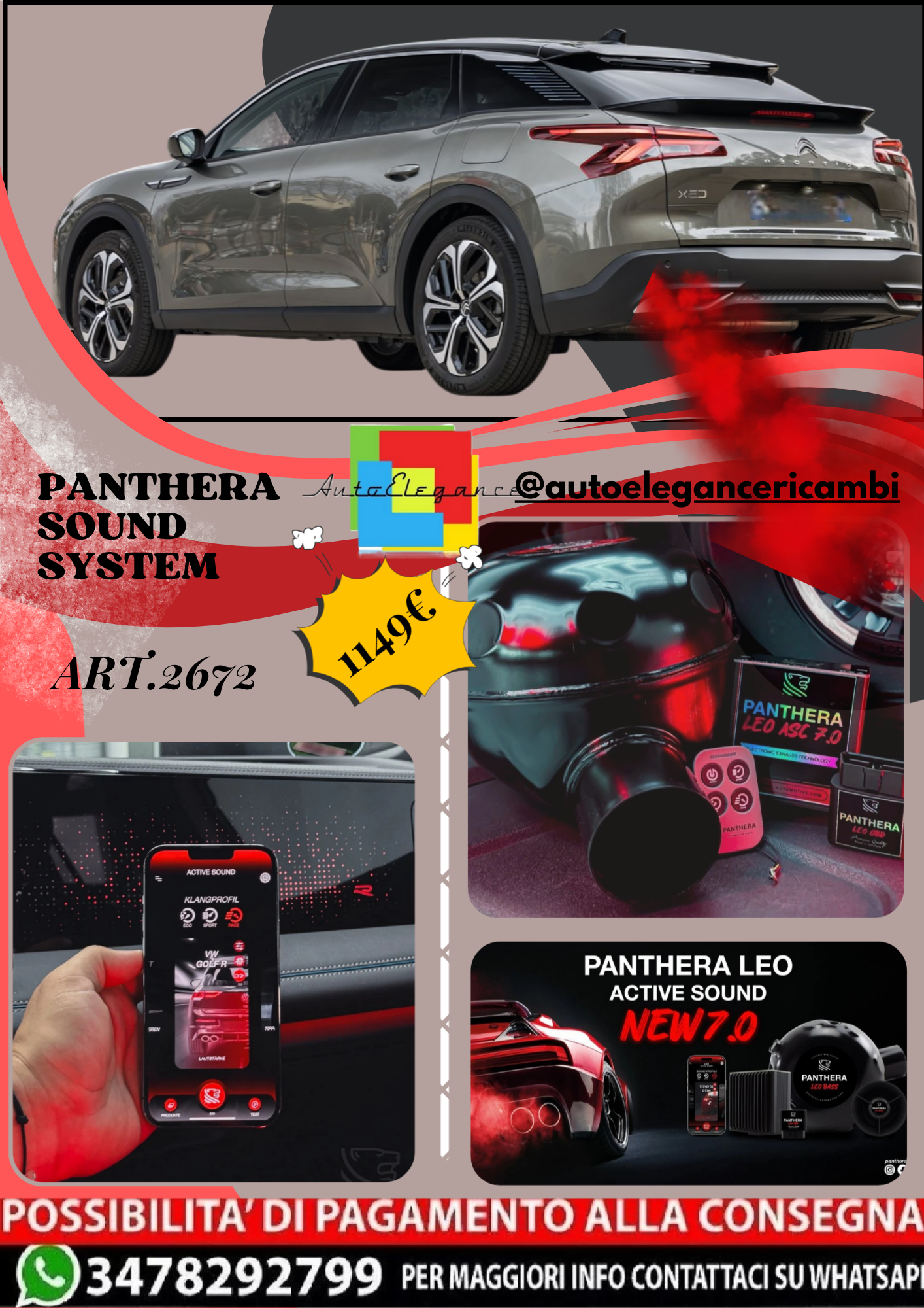 🎀ART.2672 PANTHERA SOUND SYSTEM ADATTO PER Citroen C5 X (2022)🎀