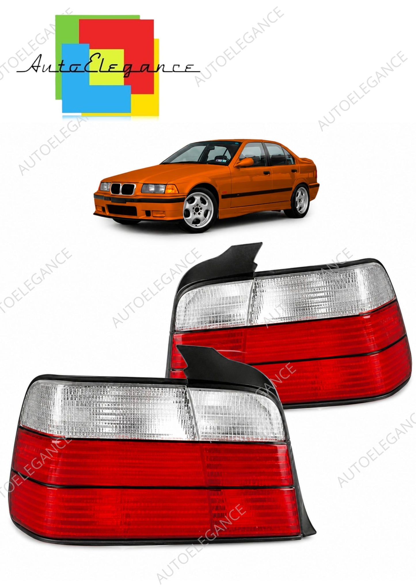 👉Fanali posteriori rossi e trasparenti adatti per BMWSerie3 E36 Berlina 90-98👈