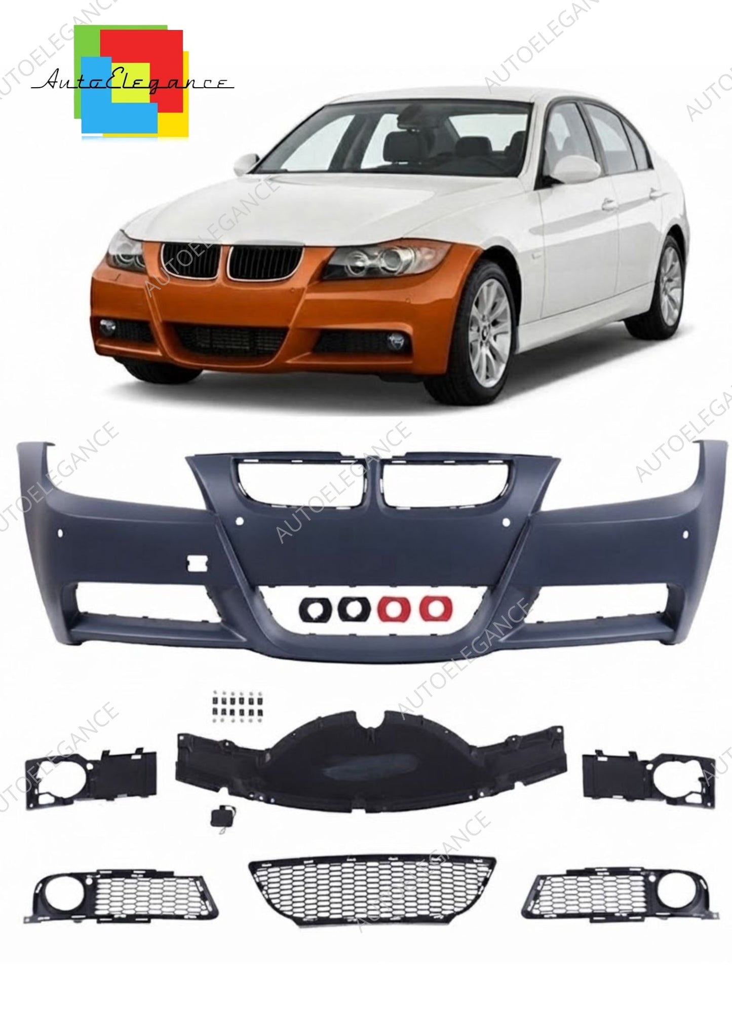 👉Paraurti anteriore sport con PDC adatto per BMW Serie 3 E90 E91 2005-2008👈