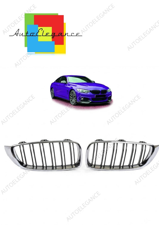 👉Griglia anteriore a doppia linea cromata e nera per BMW Serie 4 F32 F33 F36👈