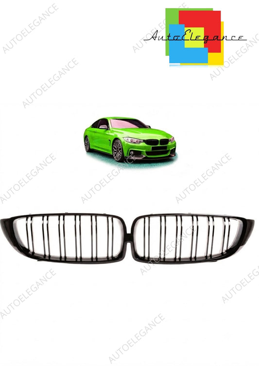 👉Griglia Anteriore Lucida Nero Doppia Linea BMW Serie 4 F32 F33 F36 13-21👈