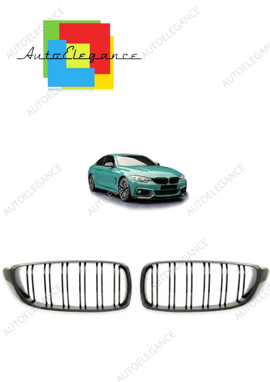 👉Griglia anteriore a doppia linea con effetto carbonio BMW Serie 4 2013-2021👈