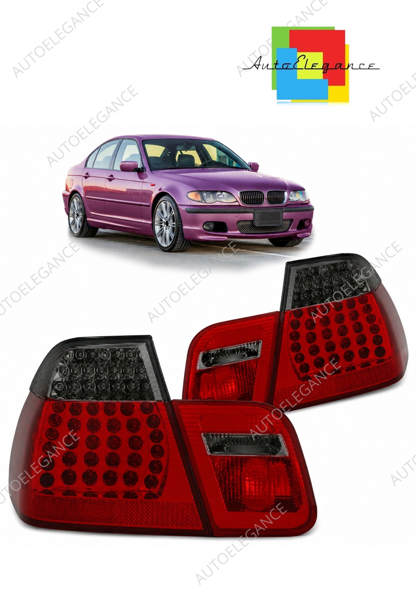 👉Fanali posteriori a LED rossi fumé adatti per BMW Serie 3 E46 Berlina 01-05👈