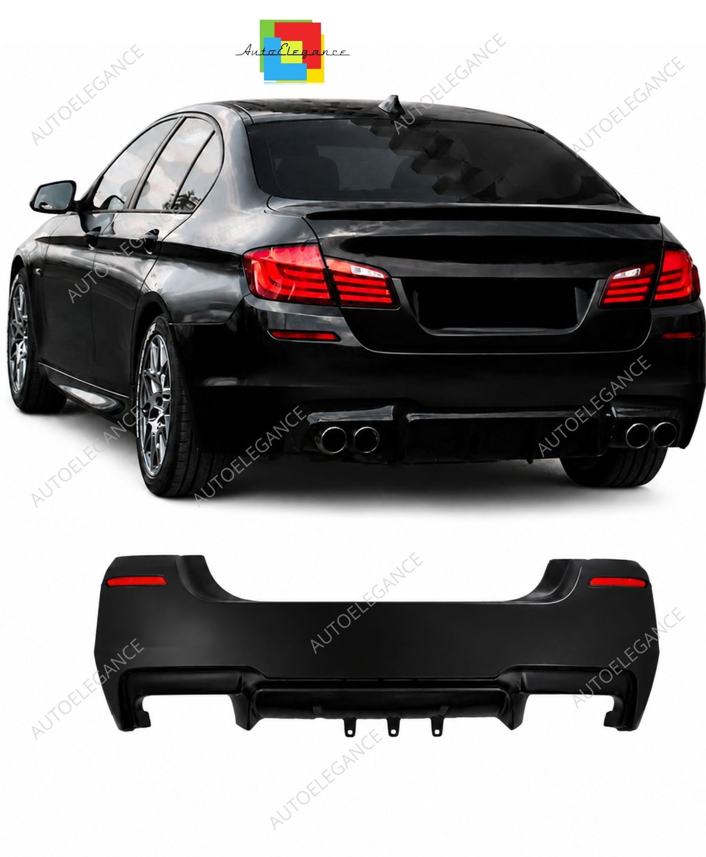 👉Paraurti Posteriore Look M5 per BMW Serie 5 F10 2011-2017 Diffusore 00-00👈