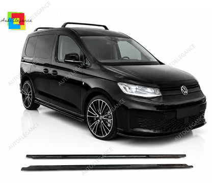 👉Gonne Laterali per Volkswagen Caddy MK5 2021+ Sottoporta Nero Lucido👈