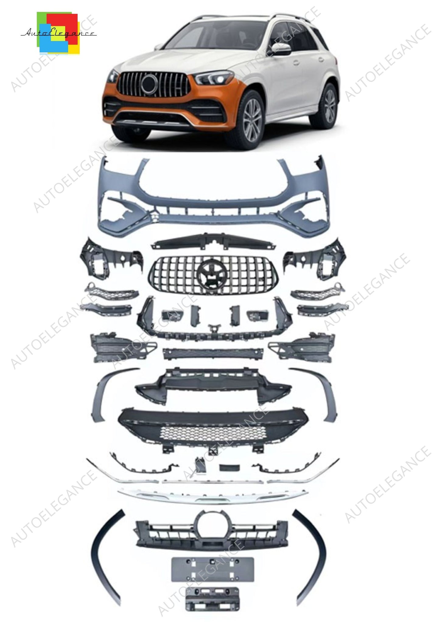 👉Paraurti anteriore GLE look 53 AMG 2024 Look for Mercedes GLE W167 C167 19+👈
