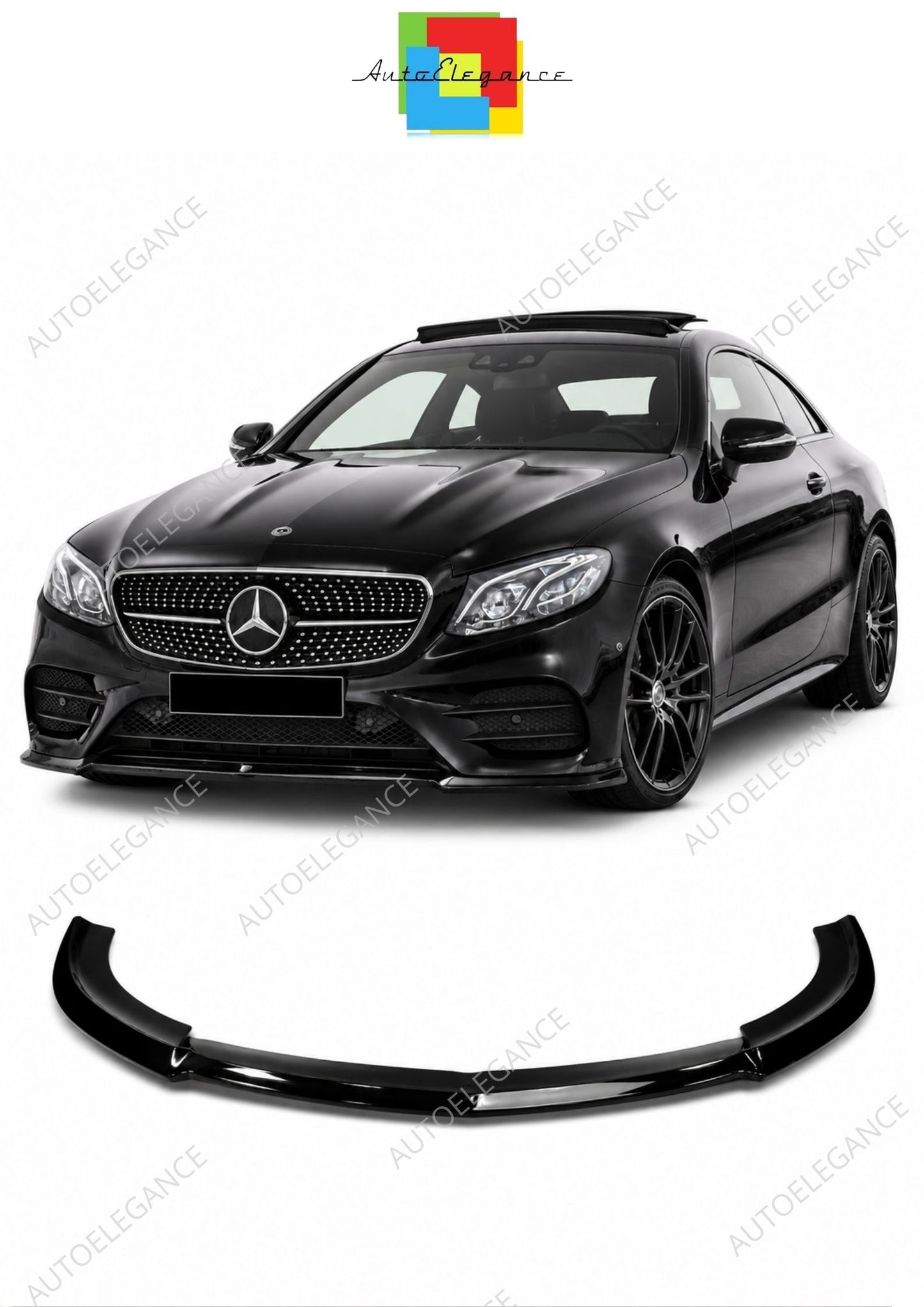 💕 ART.0011 SPLITTER ANTERIORE MERCEDES CLASSE E C238 AMG ABS NERO💕