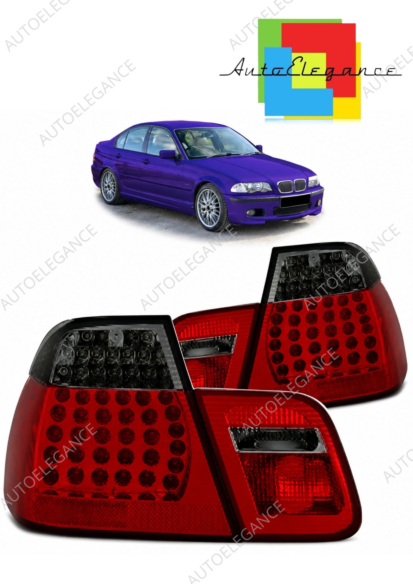 👉Fanali posteriori a LED rossi fumé adatti per BMW Serie 3 E46 Berlina 98-01👈