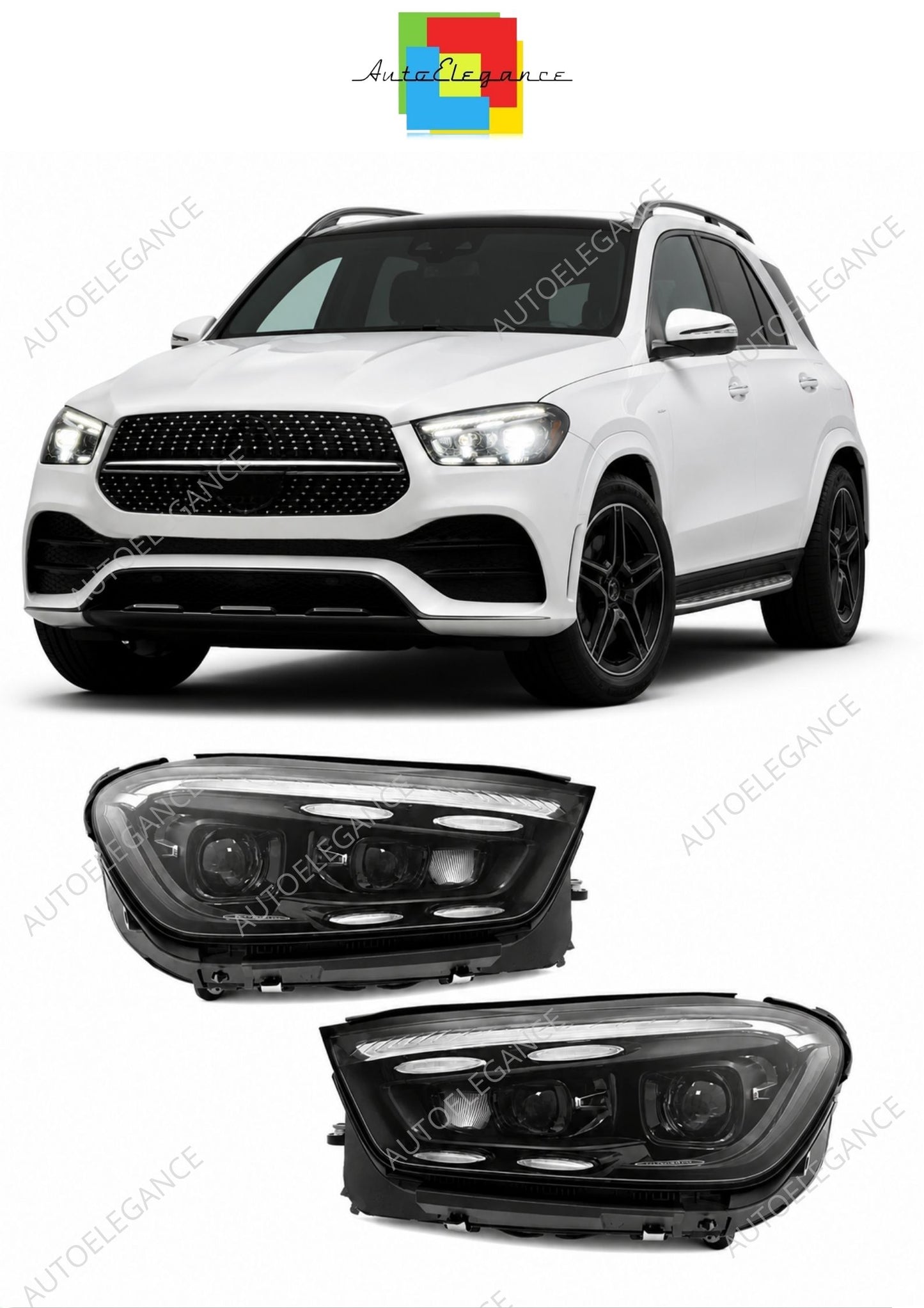 💕 Fari LED Adatto per Mercedes GLE W167 C167 19-23 Facelift Look 💕