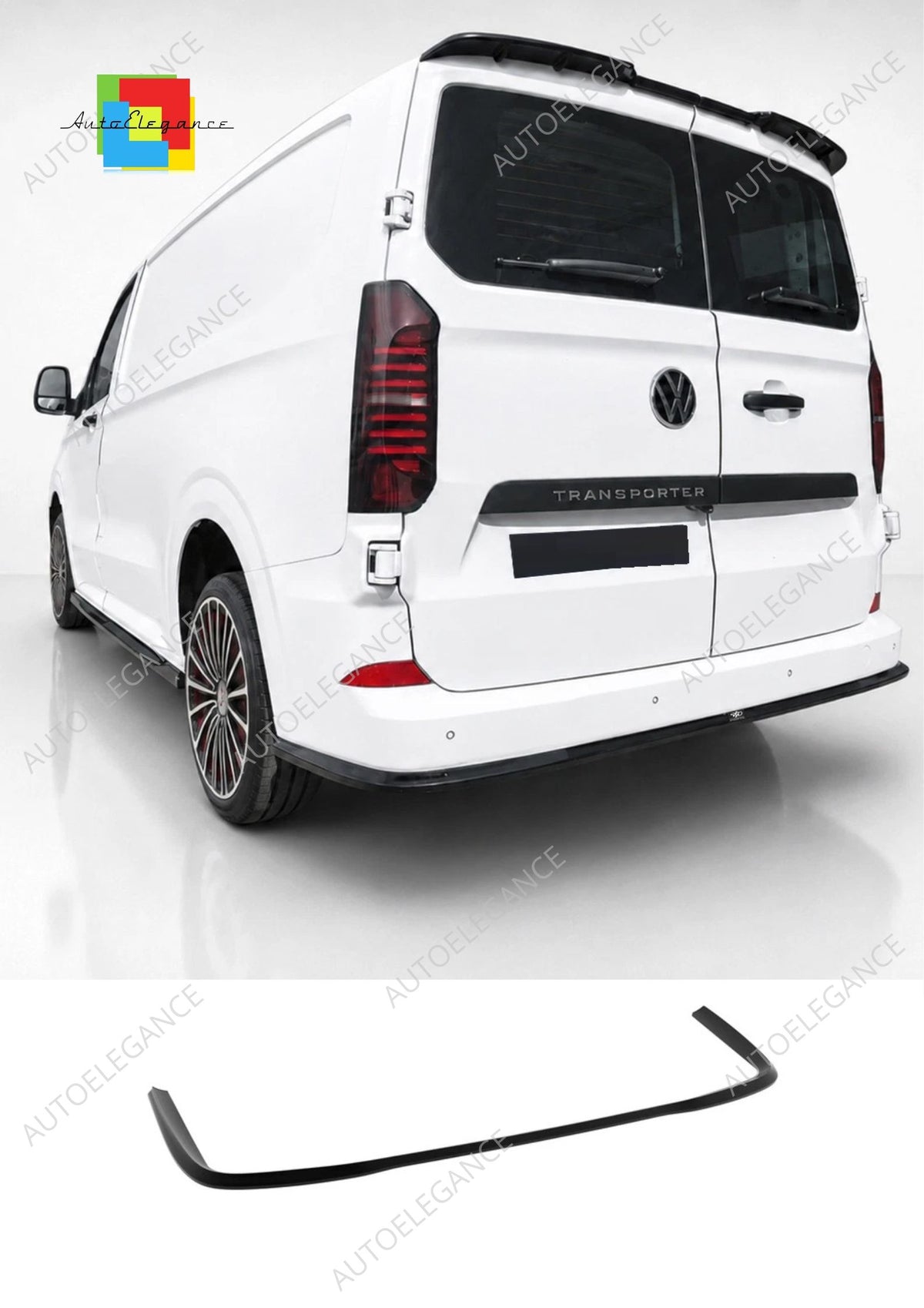 👉Splitter posteriore per Volkswagen Transporter T7 ABS nero lucido👈