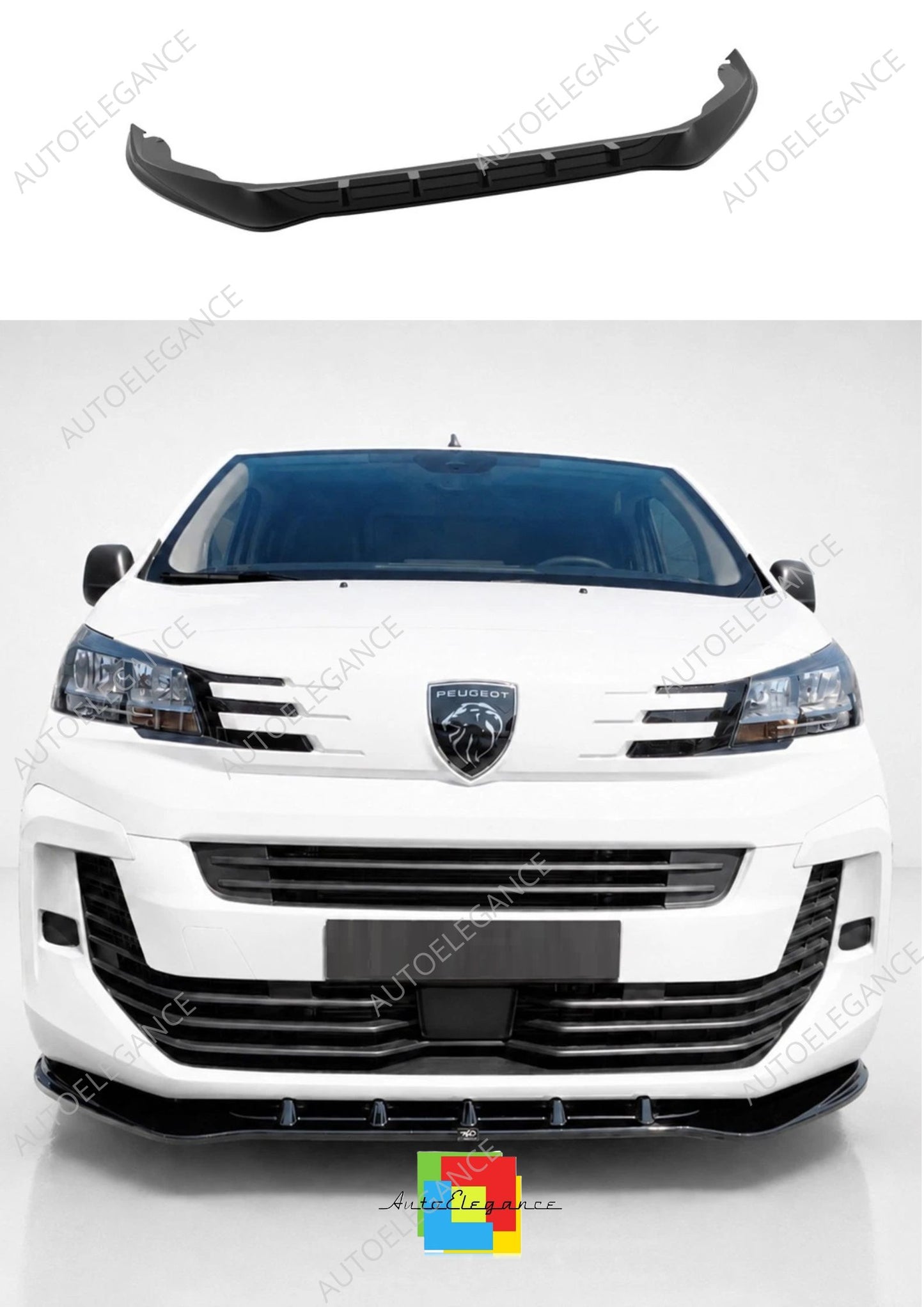 👉Splitter anteriore Opel Vivaro C/Peugeot Expert MK3 facelift ABS nero lucido👈