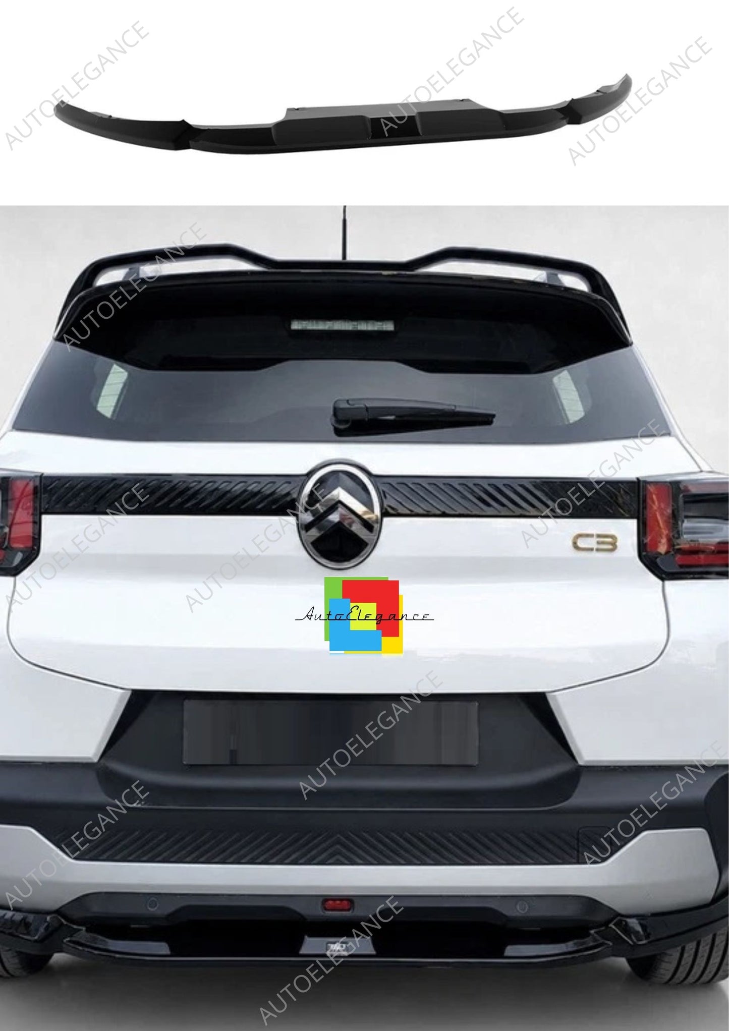 👉Splitter posteriore per Citroën C3 MK4 (2024-) ABS nero lucido👈