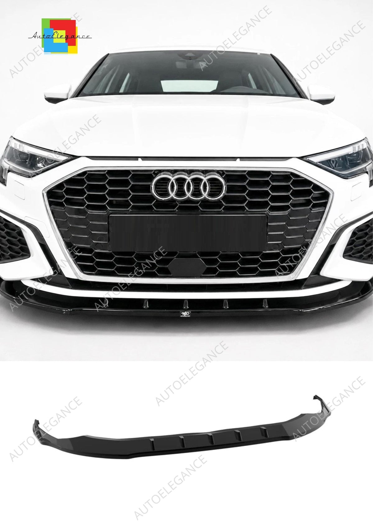👉Splitter anteriore per Audi S3/A3 S-Line 8Y (2020-2024) ABS nero lucido-👈