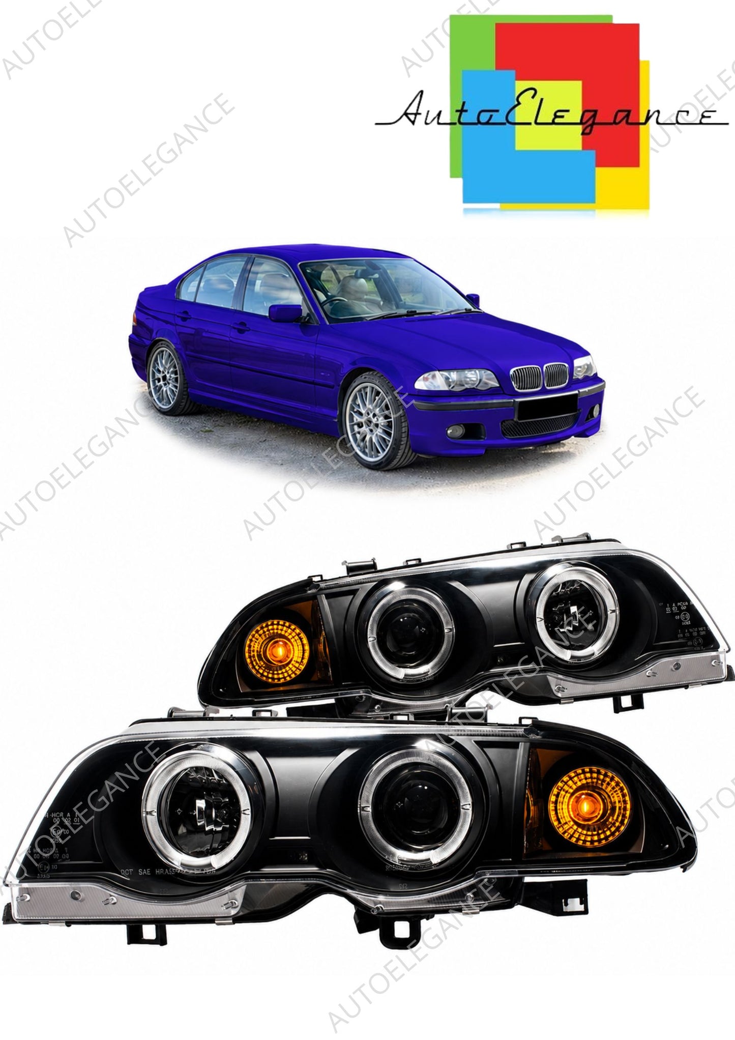 👉Fari Nero Alogeno adatti alla BMW Serie 3 E46 Sedan Touring 1998-2001👈