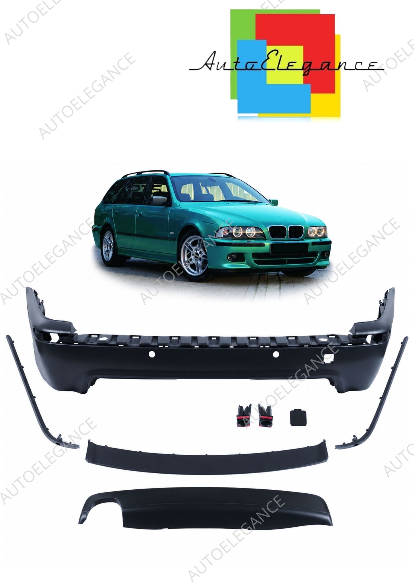 👉Paraurti posteriore M-Tech con PDC adatto per BMW Serie 5 E39 Touring 95-03👈