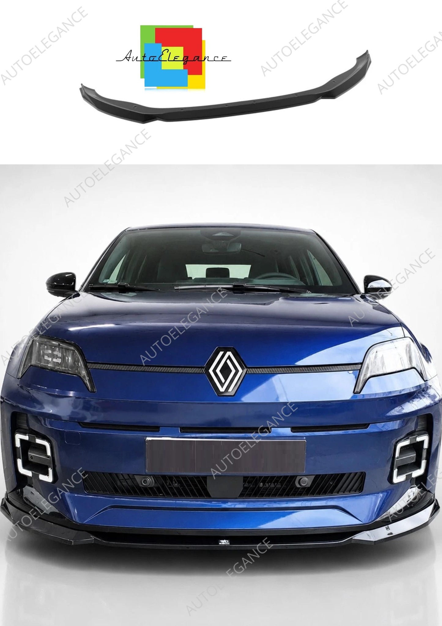 👉Splitter anteriore per Renault 5 E-Tech (2024-) in ABS nero lucido👈