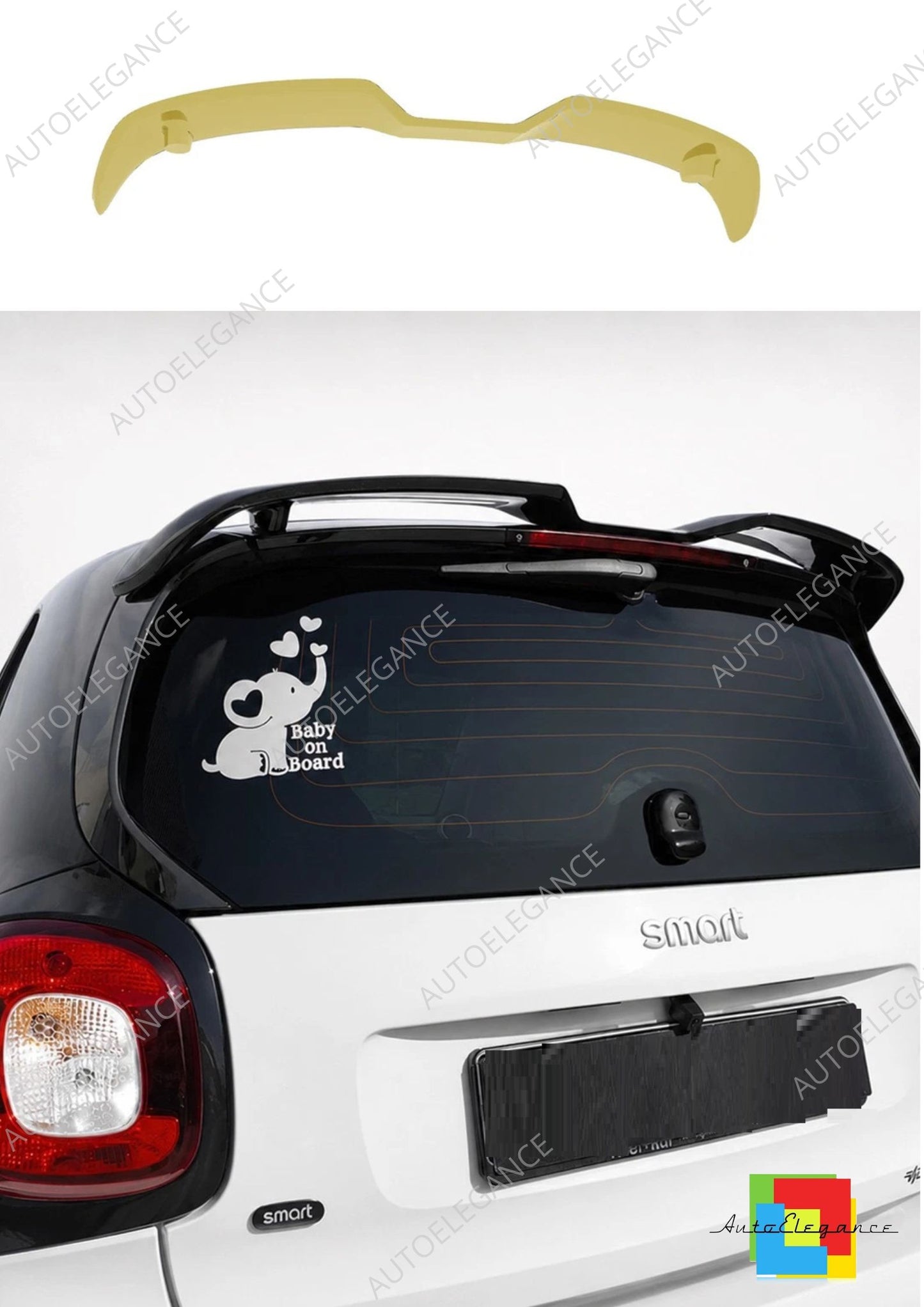 👉Spoiler tetto posteriore per Smart 453 Fortwo 2014-2024 in PU non verniciato👈