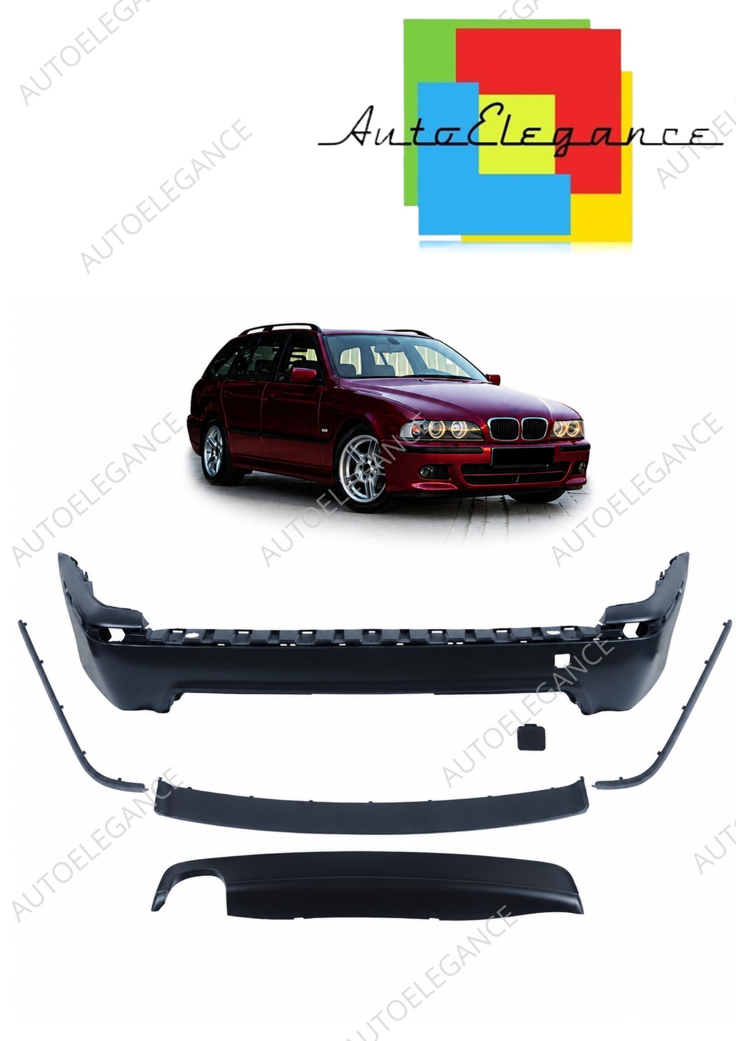 👉Paraurti posteriore M-Tech con diffusore, adatto per BMW 5 E39 Touring 95-03👈