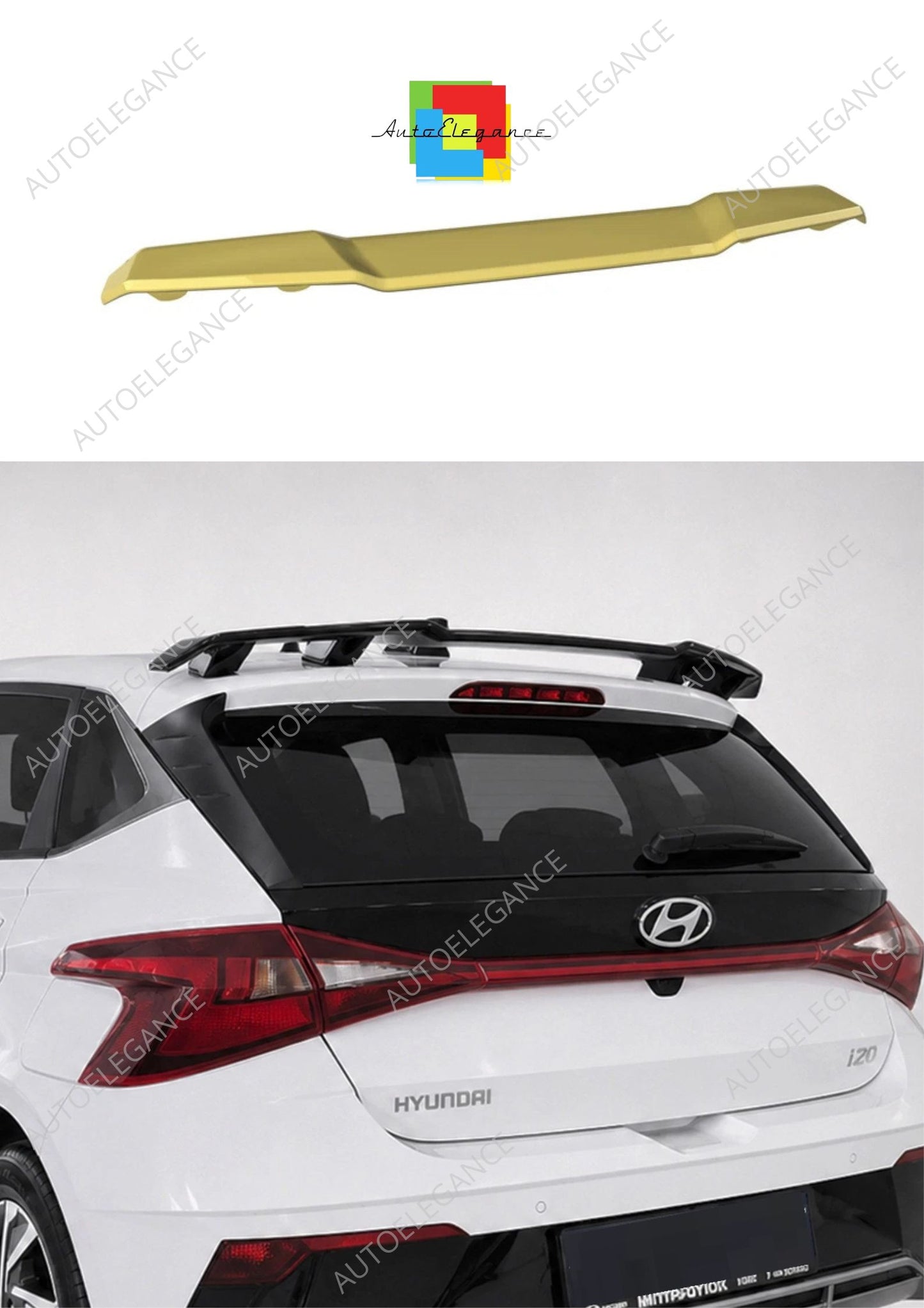 👉SPOILER POSTERIORE TETTO STILE N HYUNDAI I20 MK3 20- IN PU NON VERNICIATO👈