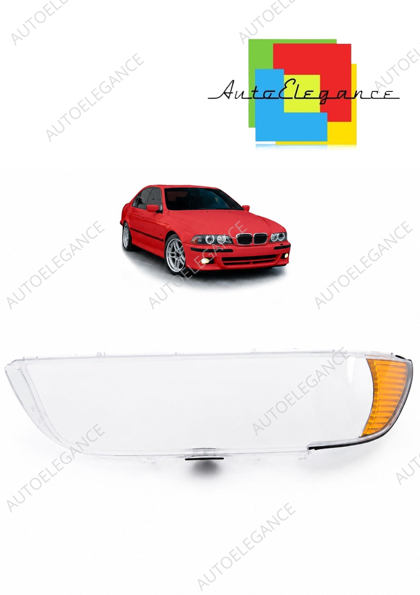 👉Lente del faro gialla destra adatta per BMW Serie 5 E39 Restyling 2000-2003👈