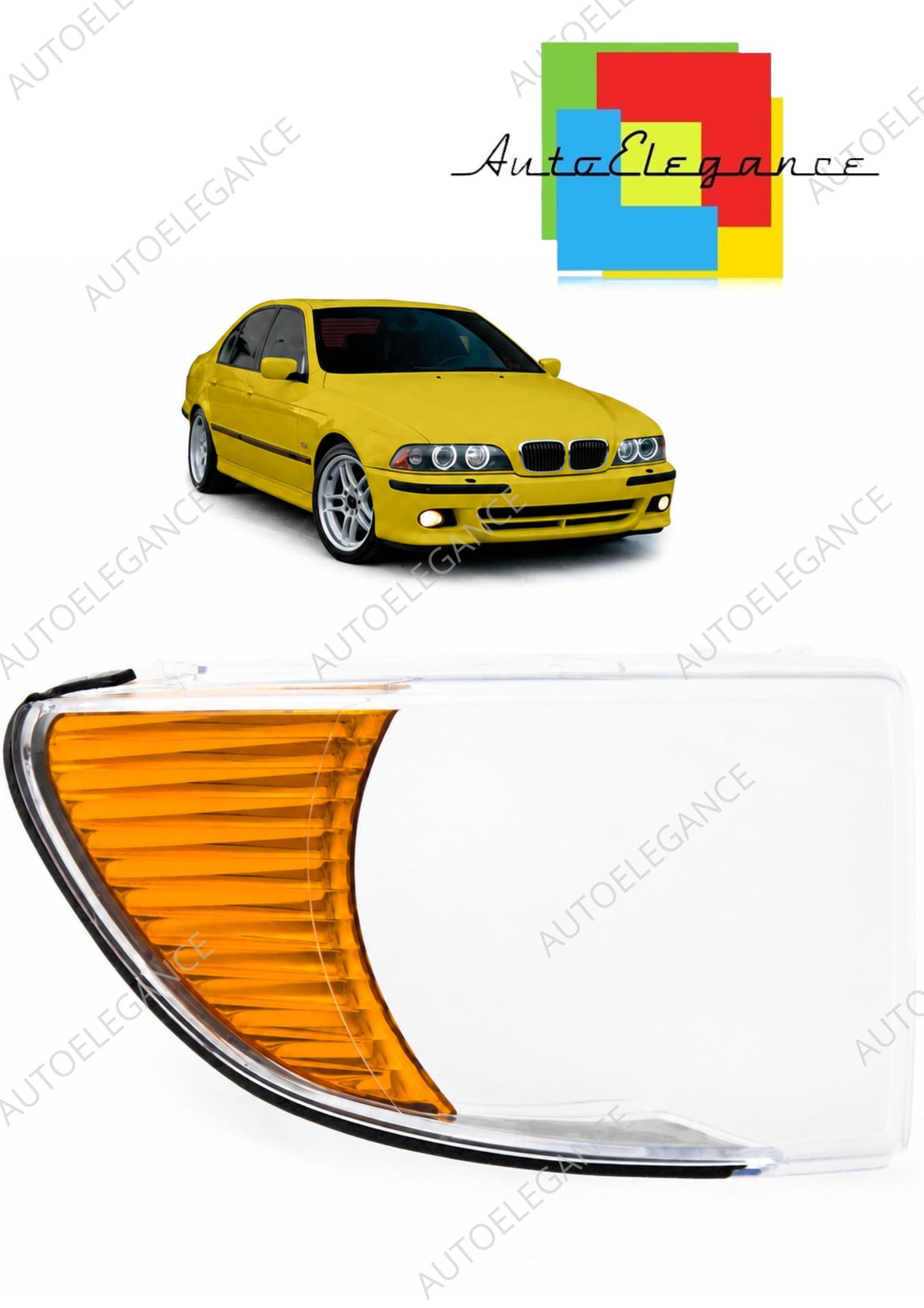 👉Obiettivo faro giallo Sinistro adatto per BMW Serie 5 E39 2000-2003👈
